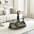 coffee table modern   tempered glass mdf - Temu