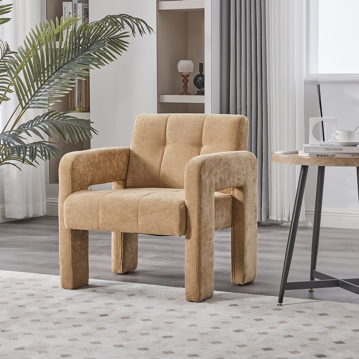 modern chenille single armchair living room bedroom office - Temu