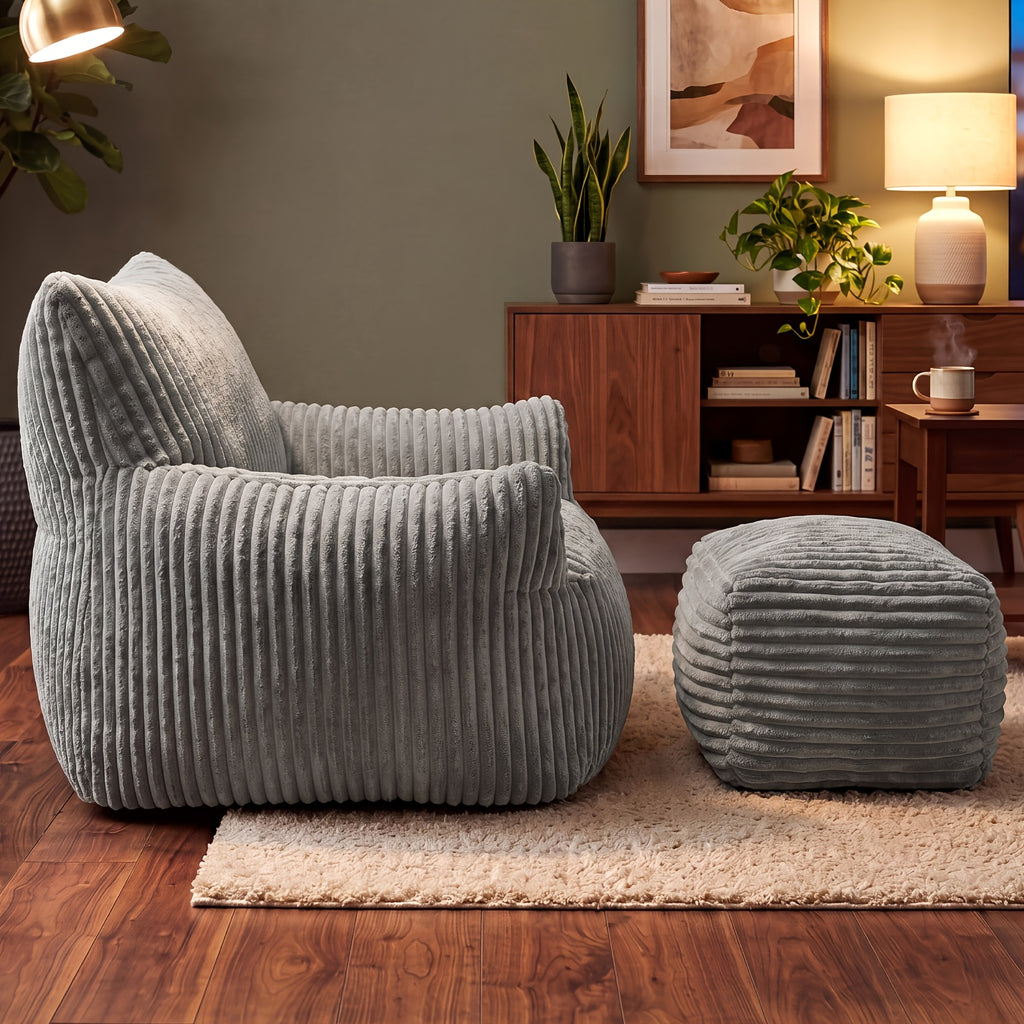 armchair footstool modern single sofa chair lounge - Temu