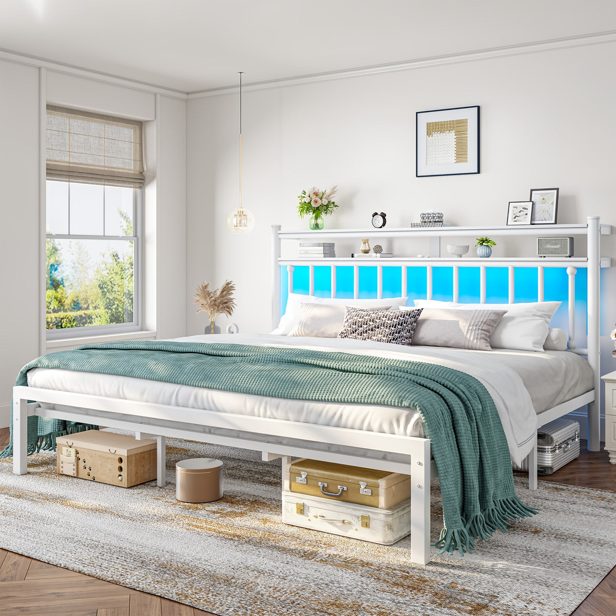 metal twin full queen king size bed frame 2 tier storage - Temu