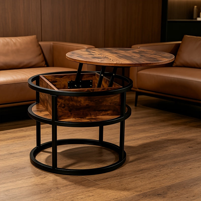 circular lifting storage coffee table industrial   - Temu