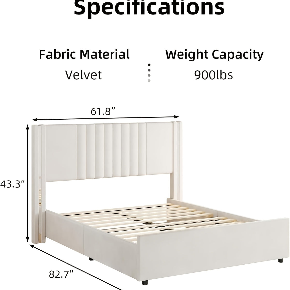 full queen king bed frame velvet upholstered platform - Temu