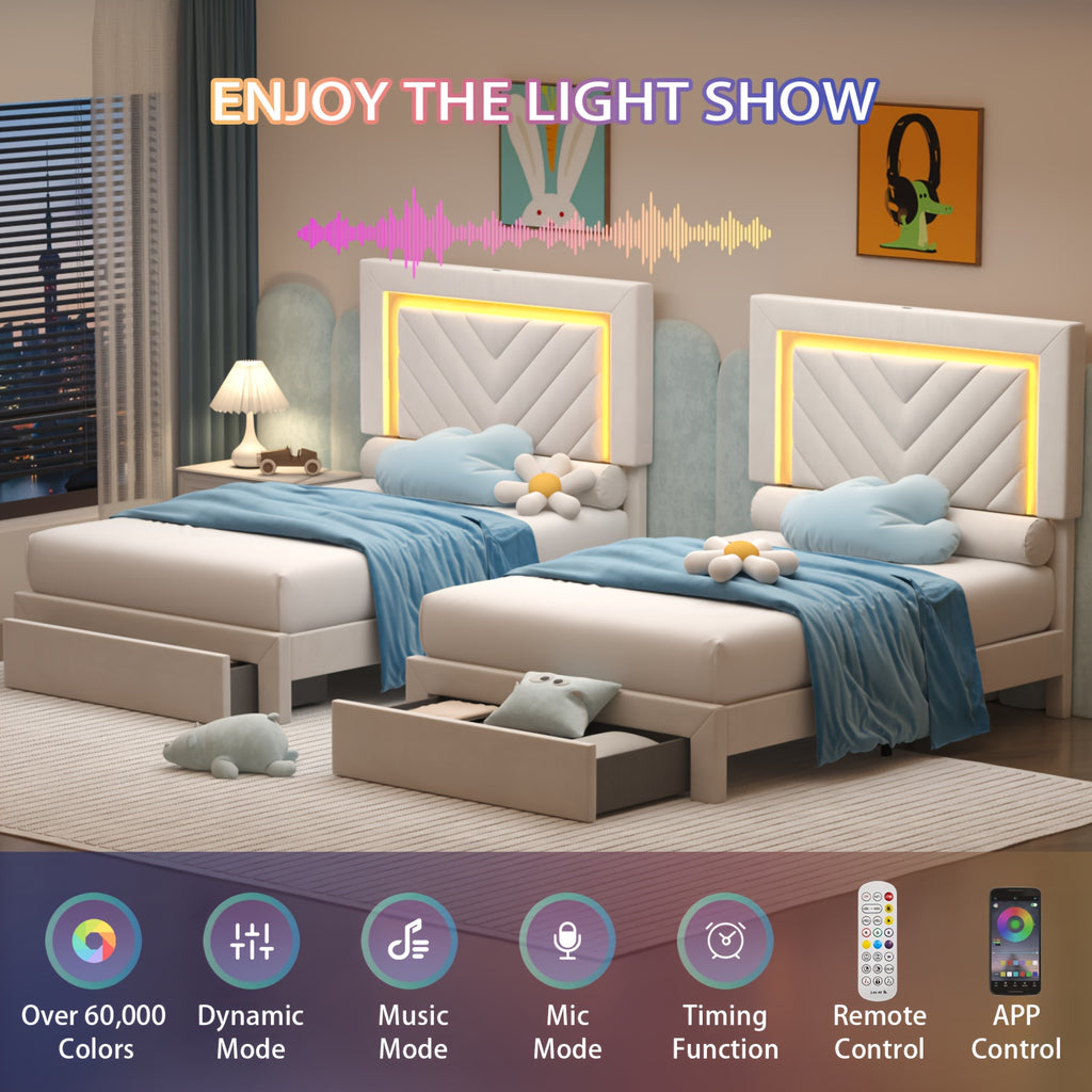 platform bed frame led adjustable headboard upholstered bed - Temu