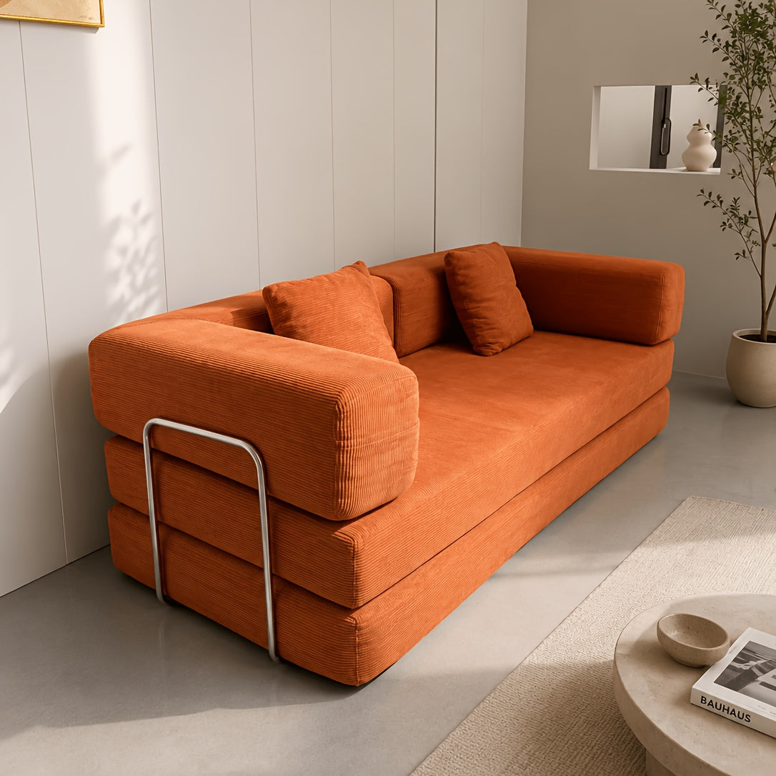 lazy corduroy convertible floor sofa bed pillow back armrest - Temu