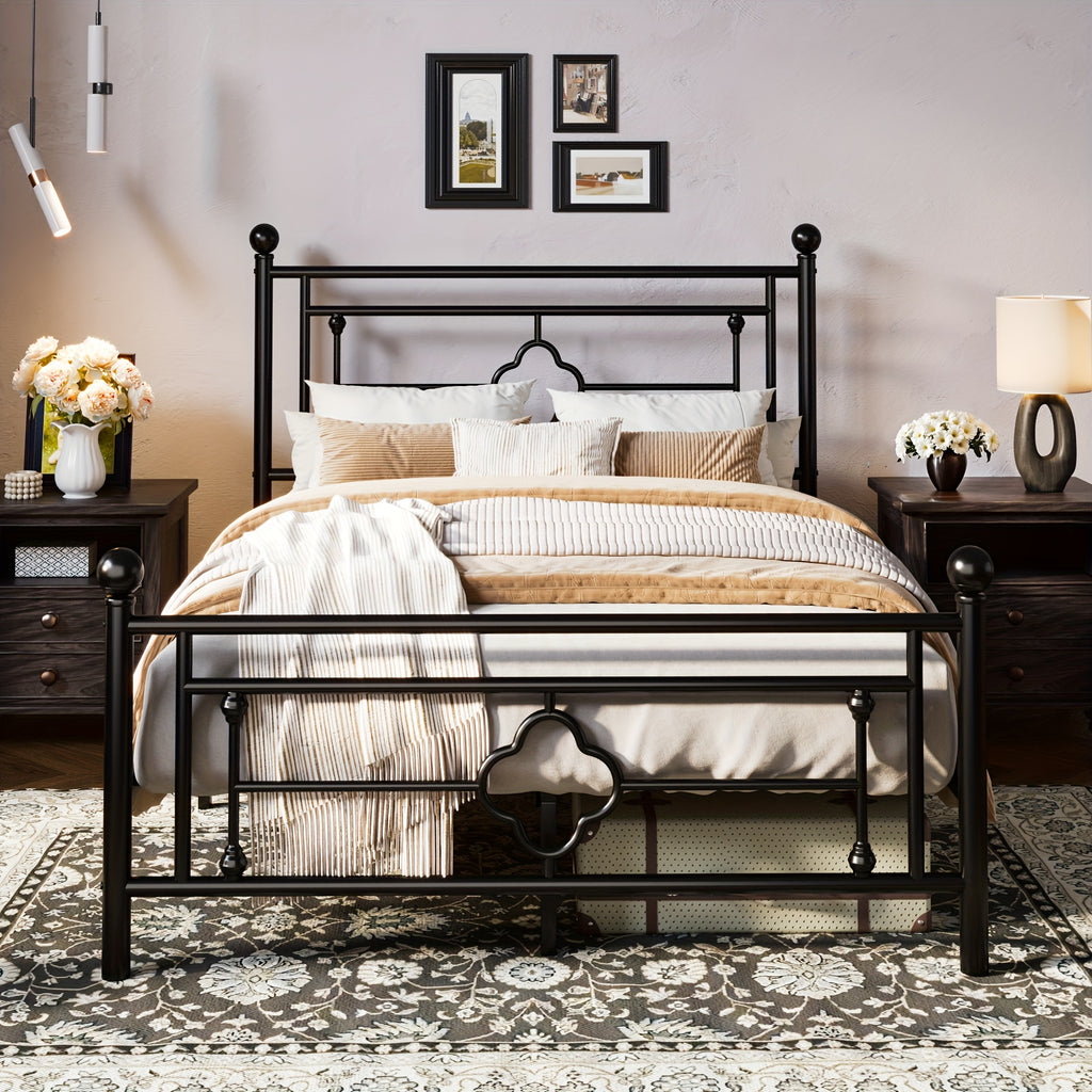 modern metal platform bed frame   art - Temu