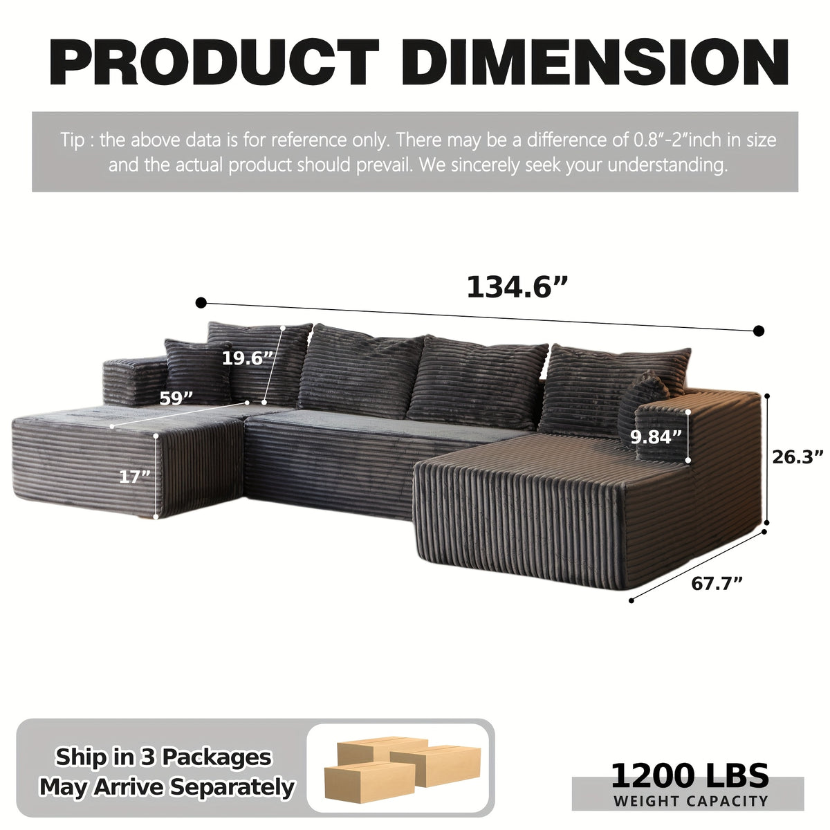 boneless couch sectional sofa living room modern corduroy - Temu