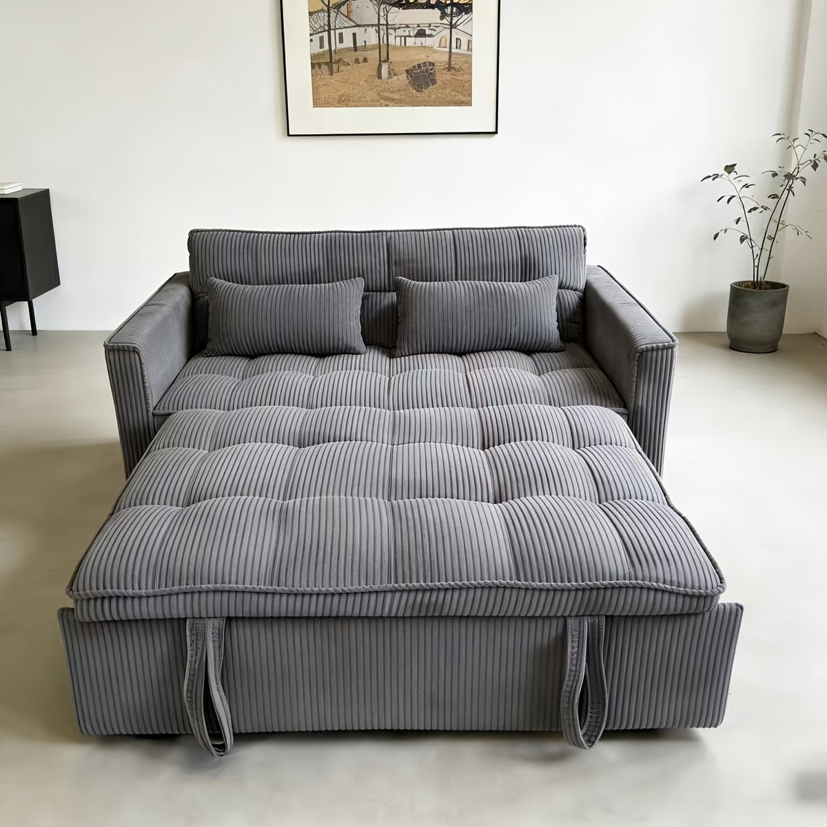 3 in 1 convertible sofa bed 54 inch striped velvet pull sofa - Temu