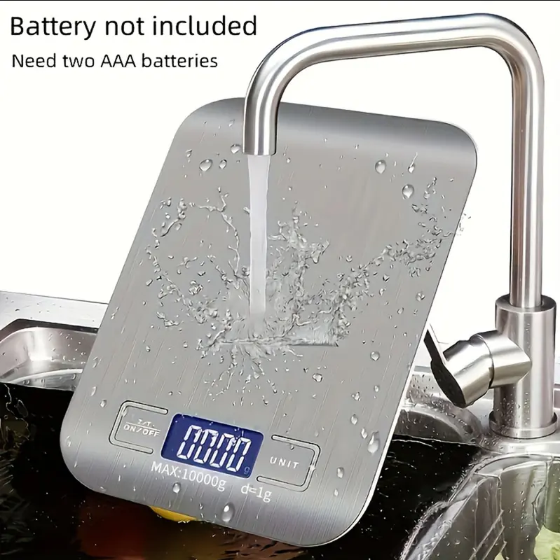 High-Precision 10kg Digital Kitchen Scale, Kitchen Scales for Food, Stainless Steel Food Weighing Scale, Multifunctional Baking & Nutrition Scale, Kitchen