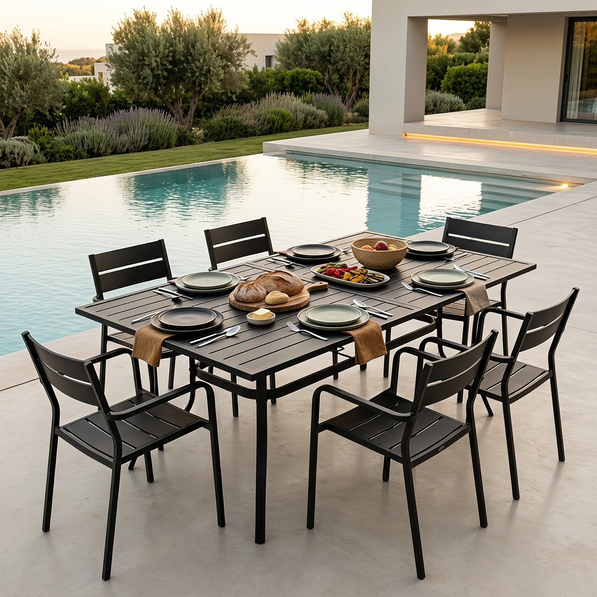 35 8 63 75 6 rectangular metal outdoor dining table weather - Temu