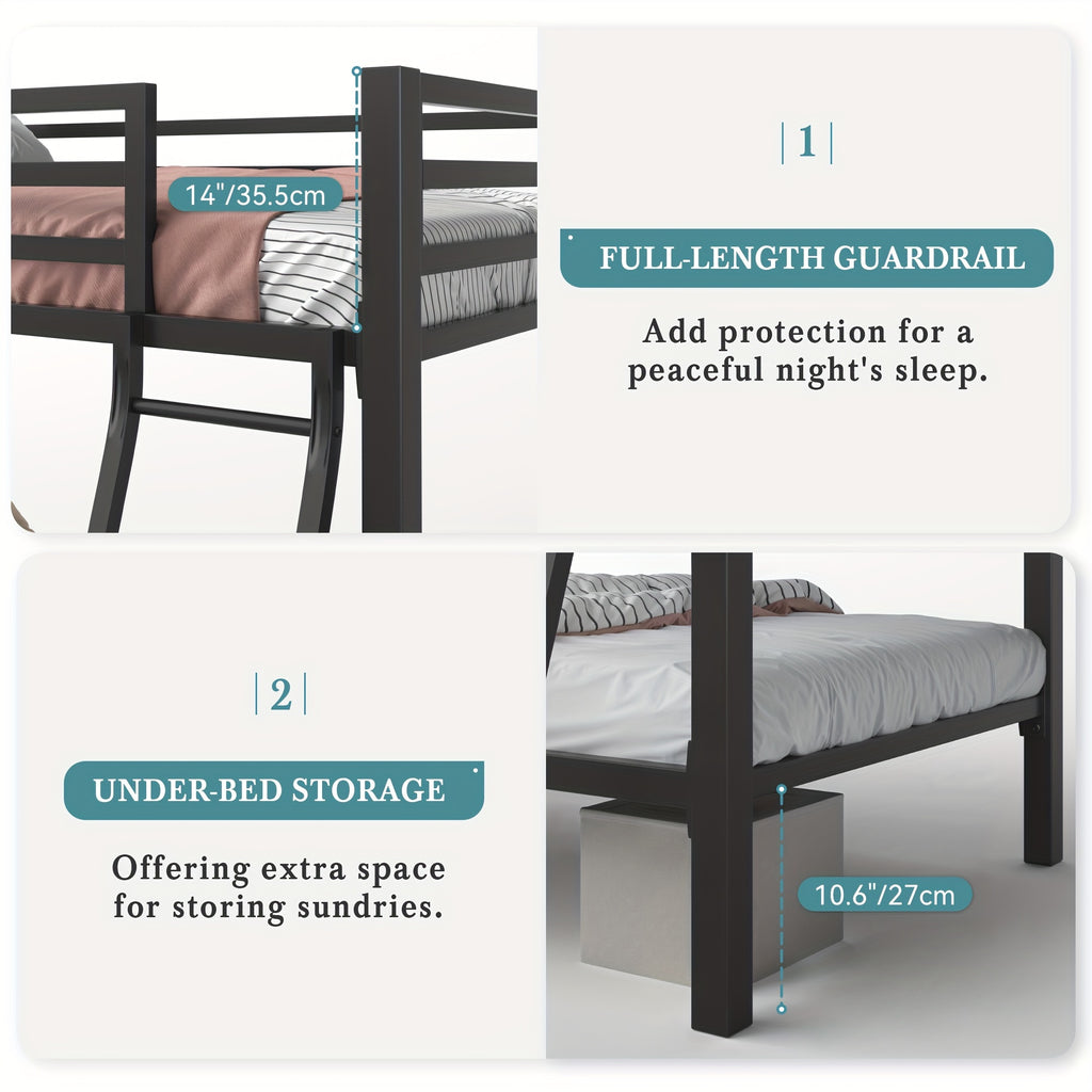 twin   bunk bed sturdy reinforced frame - Temu