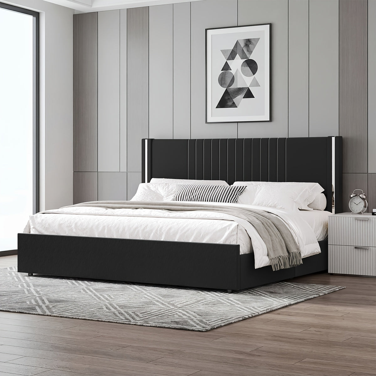 full queen king bed size frame velvet upholstered - Temu