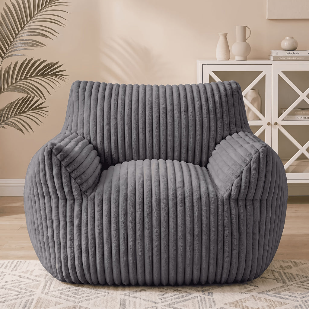 plush bean   chair cozy fluffy single   couch armrests - Temu