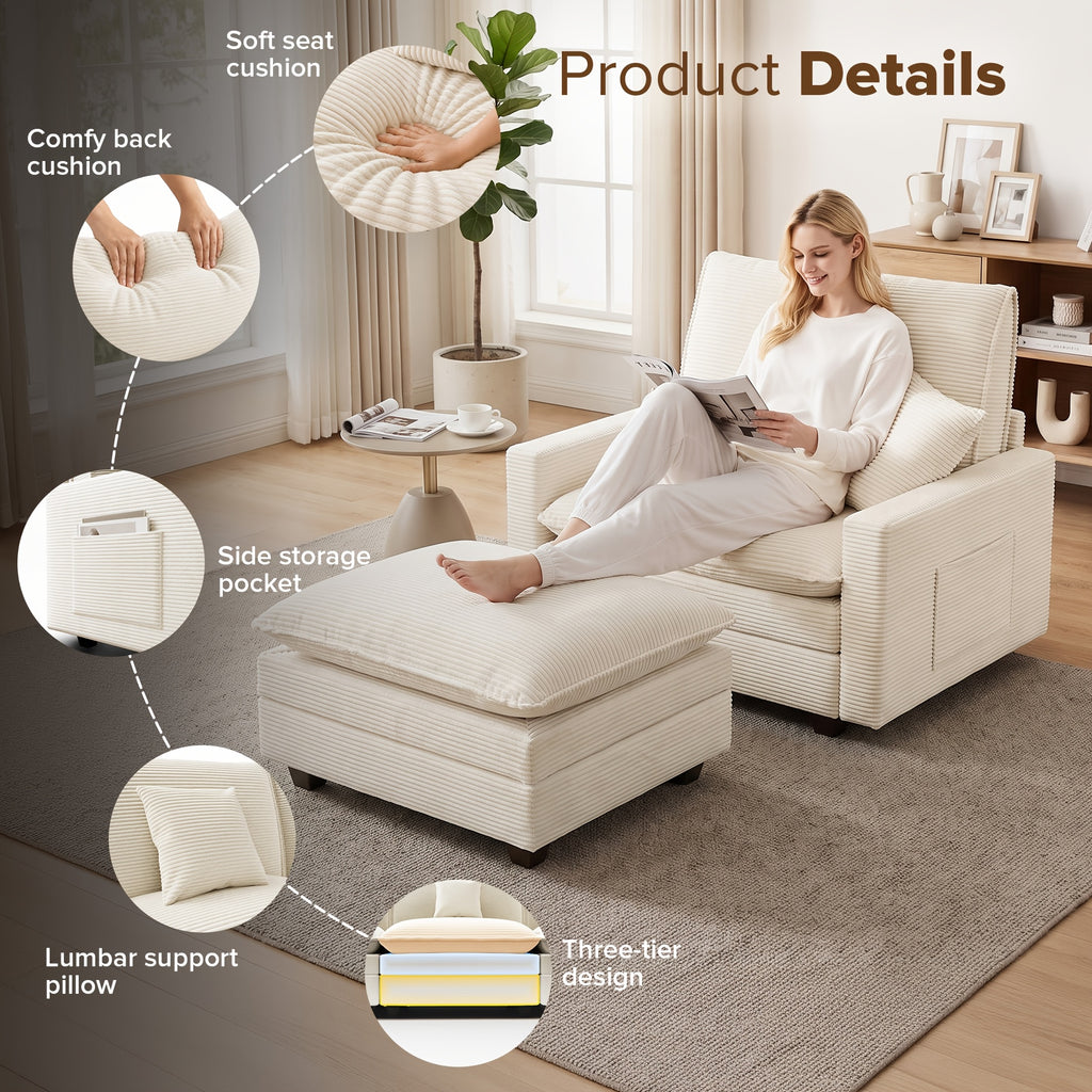 chair   storage pocket convertible single - Temu