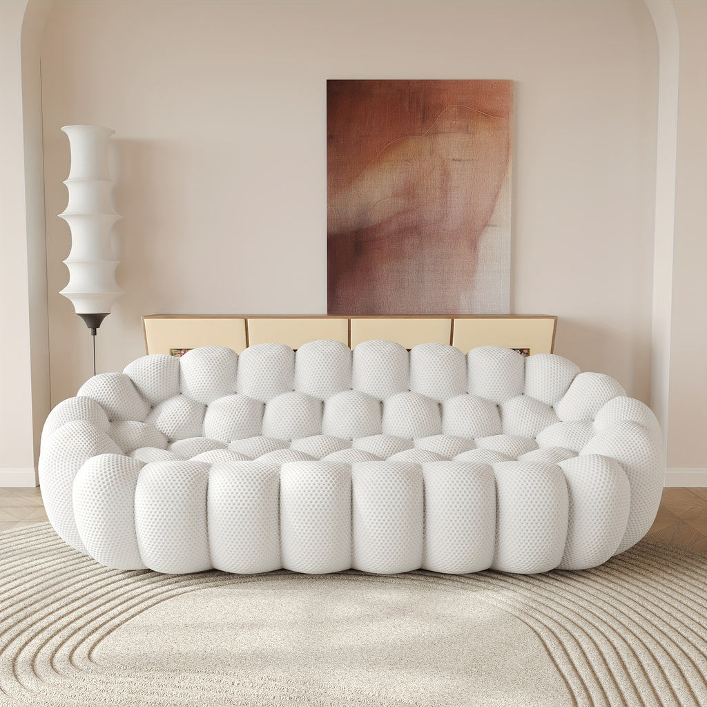 100 03 modern upholstered curved sofa 3 seater mesh fabric - Temu