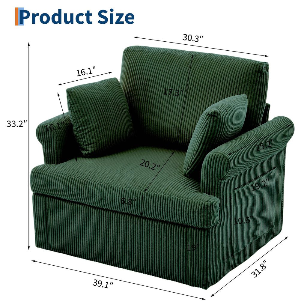 modern 360 swivel armchair 2 pillows accent lounge reading - Temu