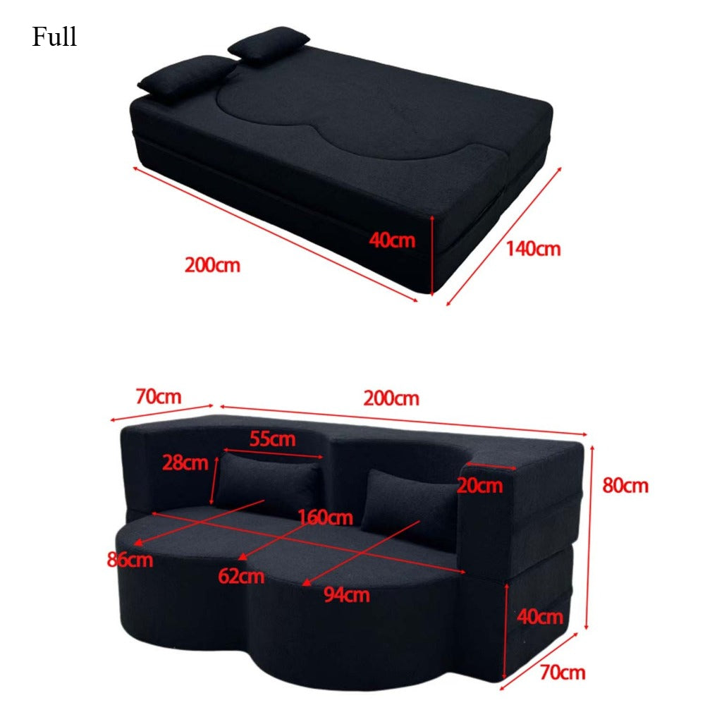 modern floor sofa 2 pillows convertible plush corduroy foam - Temu