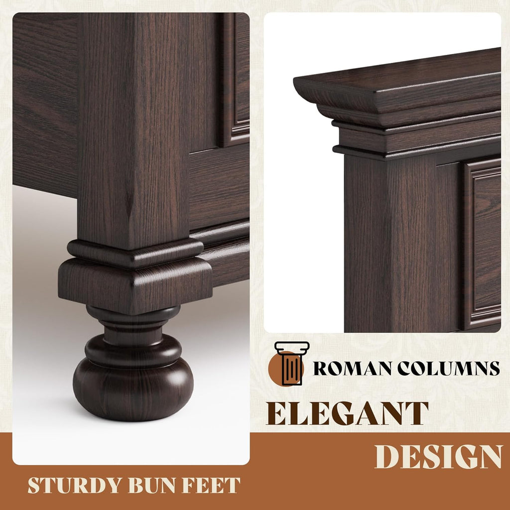 sturdy wooden bed frame featuring a 65 2 inch tall headboard - Temu