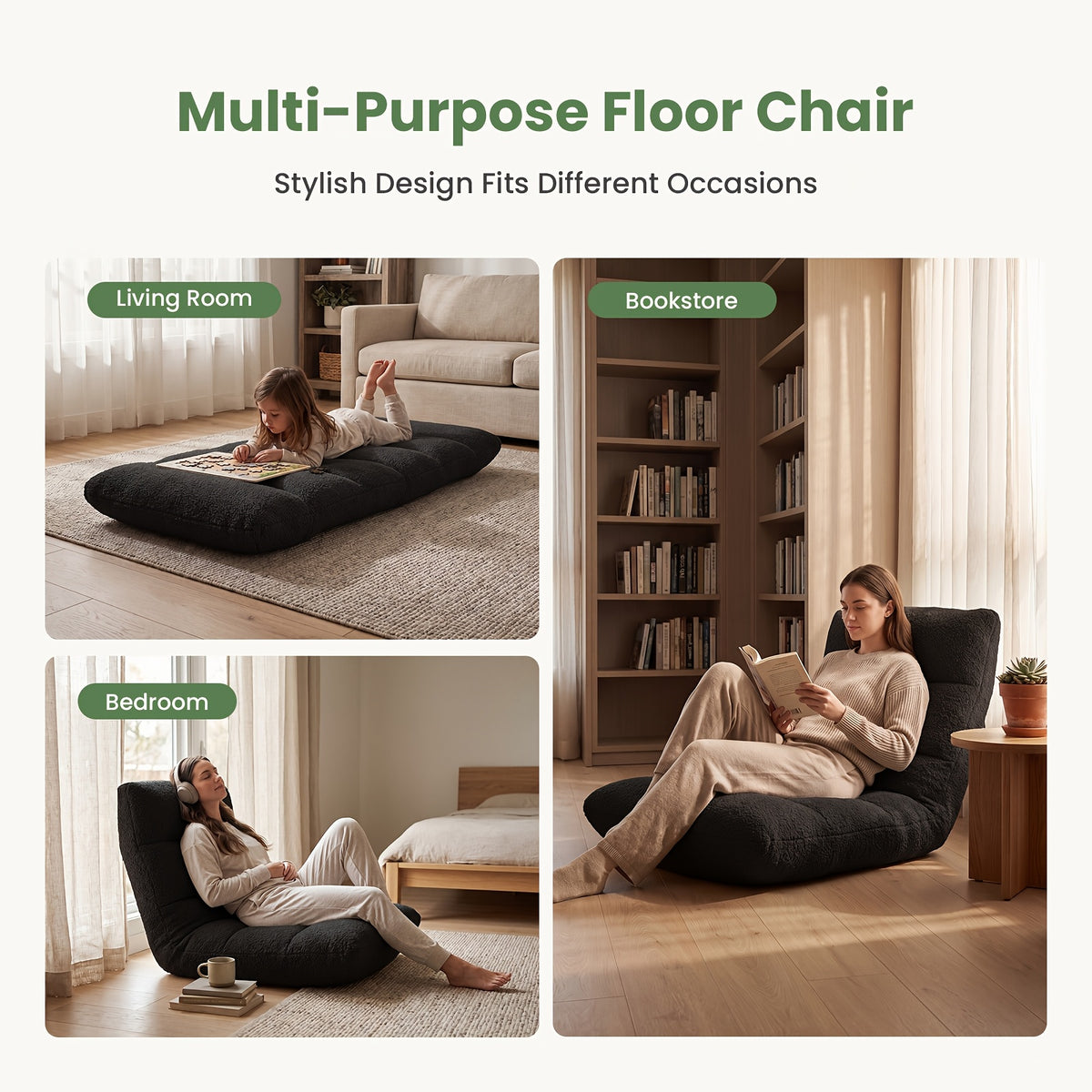 comfortable 14 position folding floor chair padded gaming - Temu