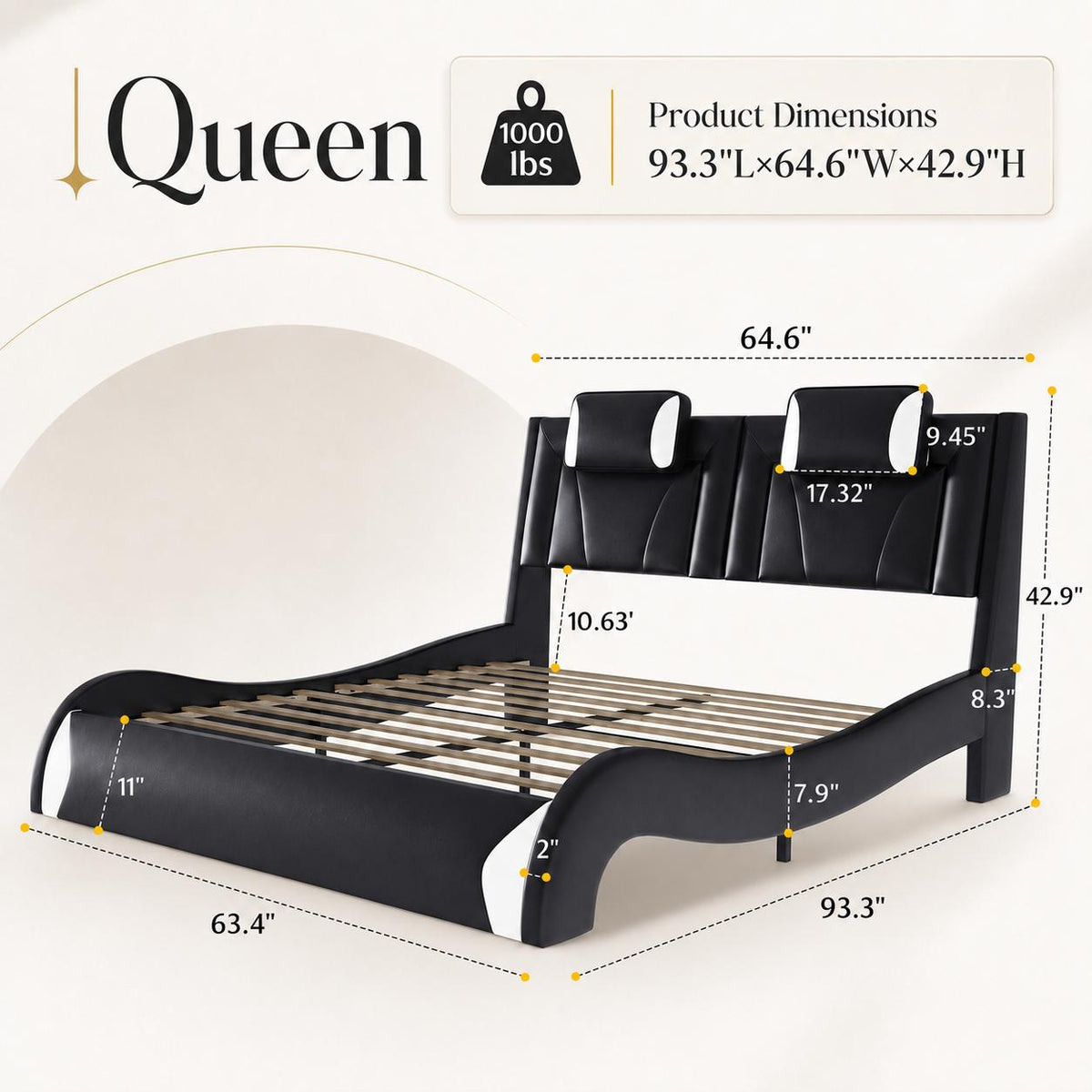 led upholstered platform bed racing seat headboard - Temu