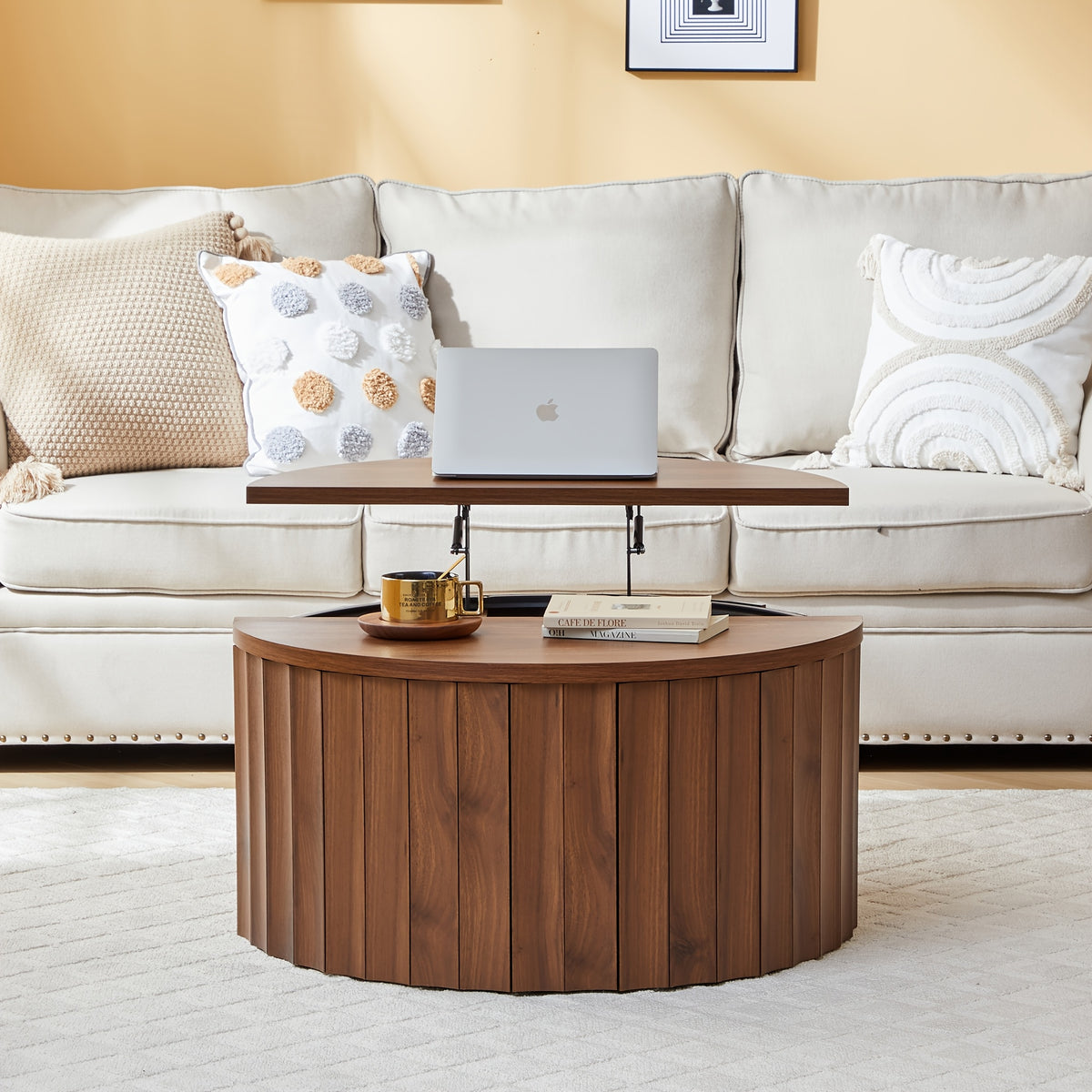 31 5   century modern fluted drum coffee table round lift - Temu