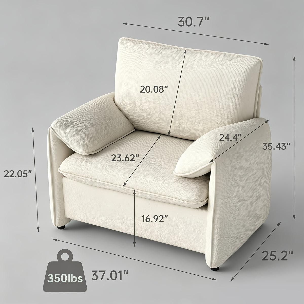 37 deep seat oversized accent chair comfy chenille - Temu