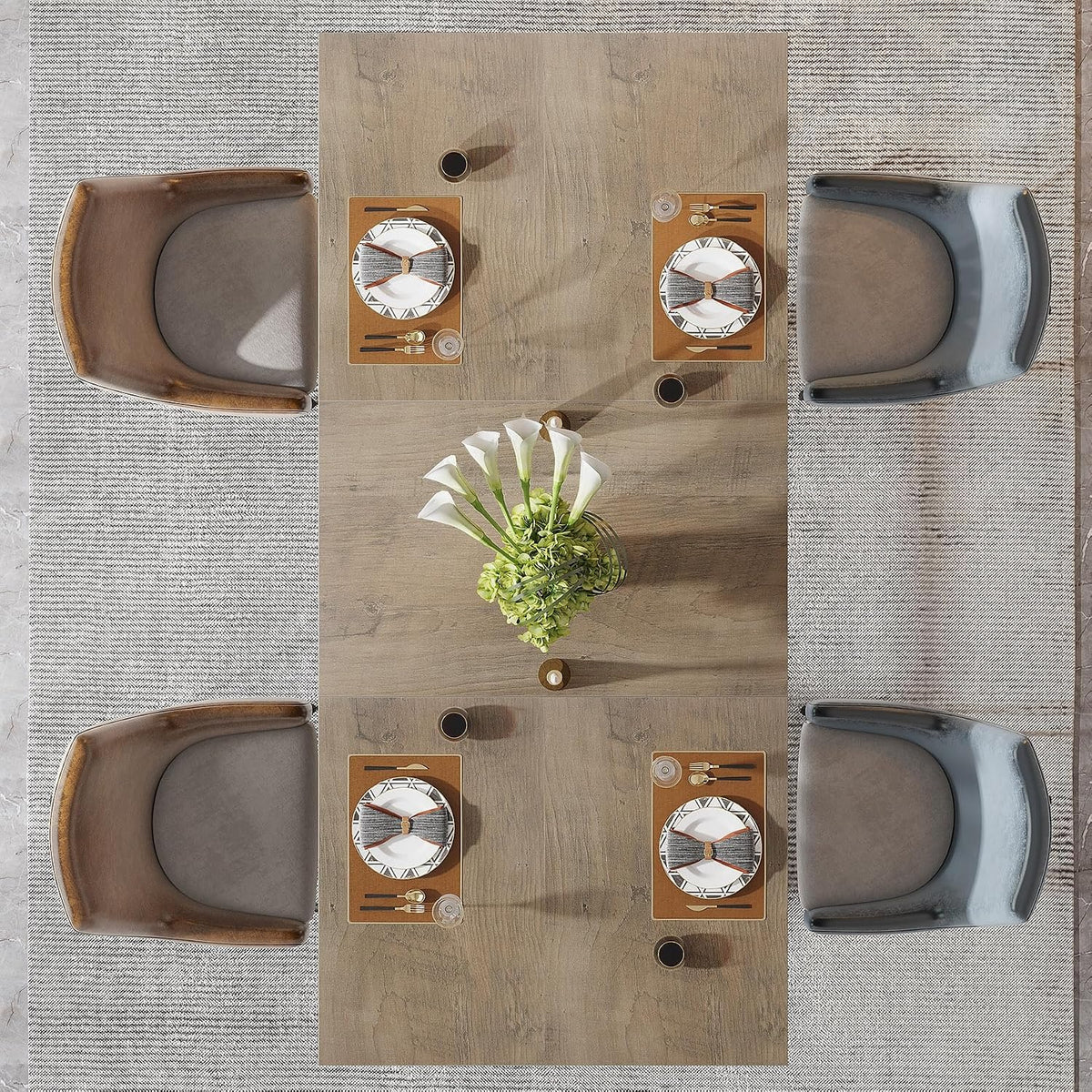 63 inch rectangular dining table 4 6 kitchen tables modern - Temu