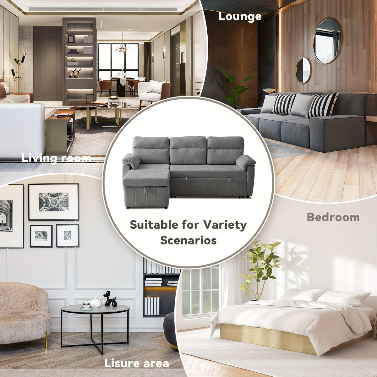 convertible sofa bed a pullout mattress featuring a chaise - Temu