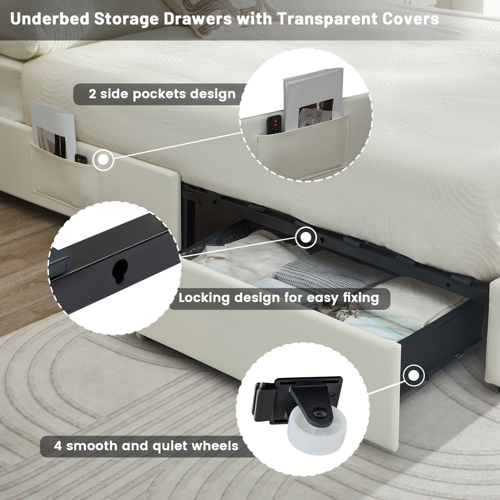 queen bed frame full size platform bed 2 removable - Temu