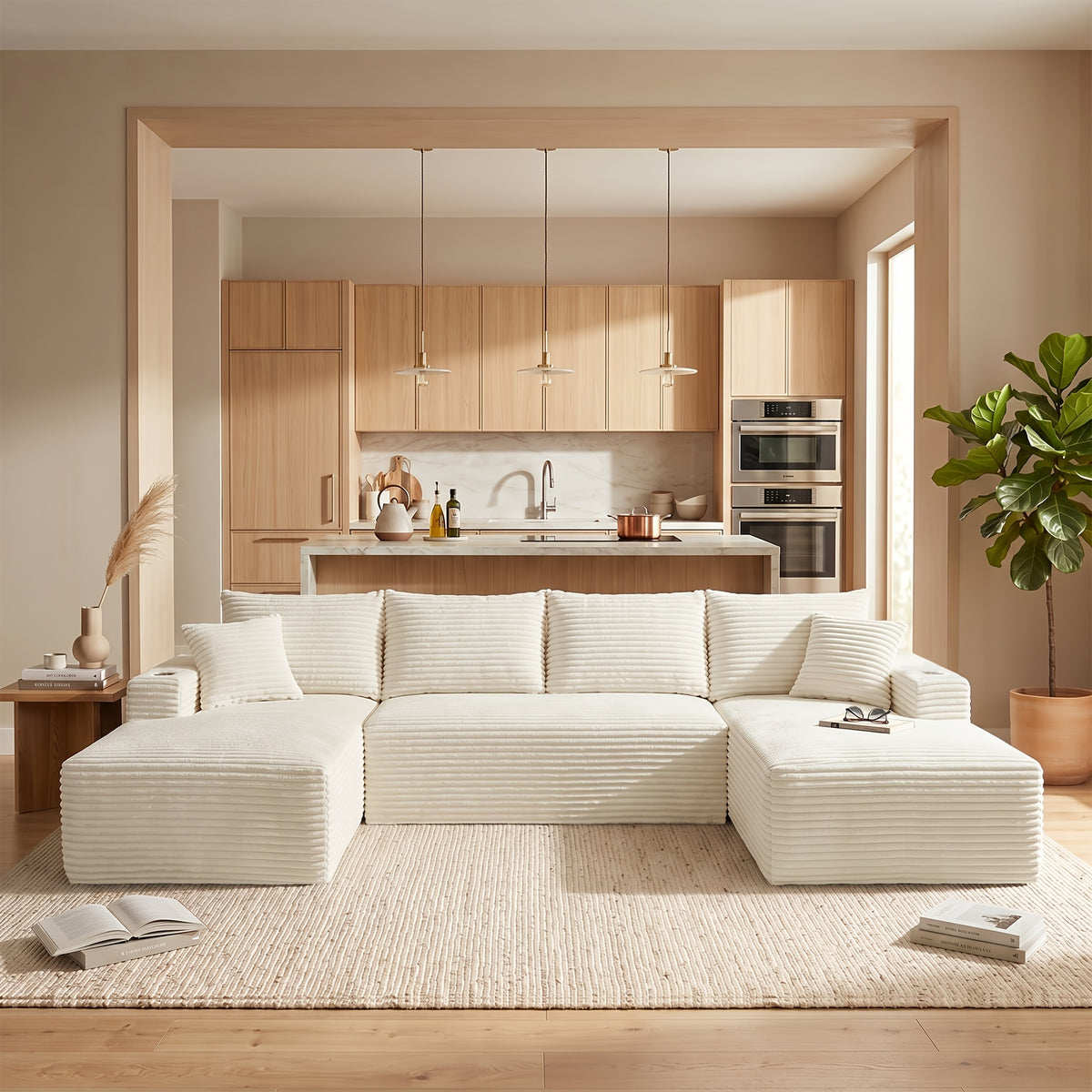 134 inch ultra large u shaped cloud sofa suitable living - Temu
