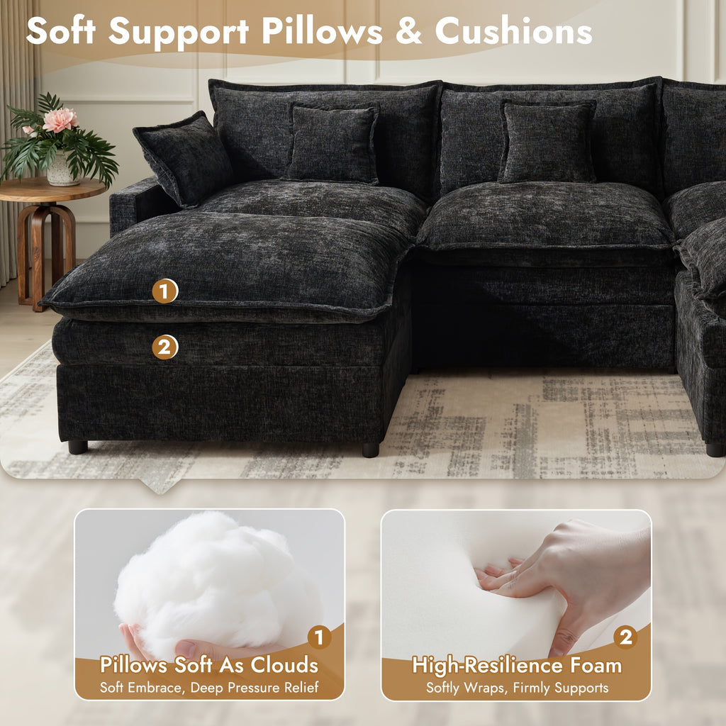 extra large u shaped modular sectional sofa foam cushioning - Temu