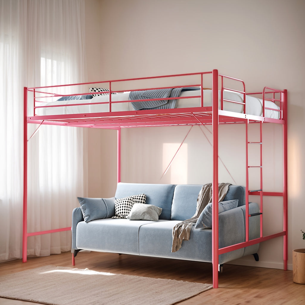 queen loft bed frame flat rungs   spring required heavy - Temu