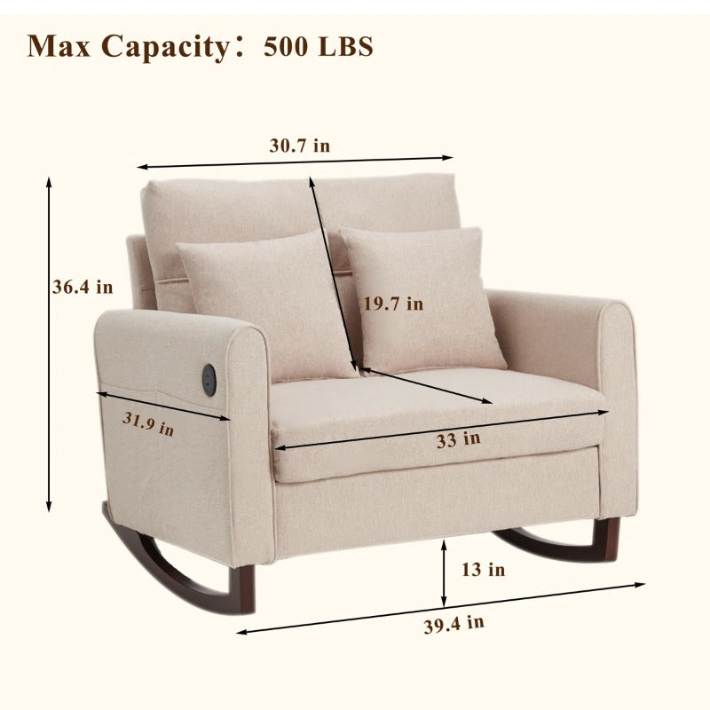 extra large beige rocking chair padded double width armchair - Temu