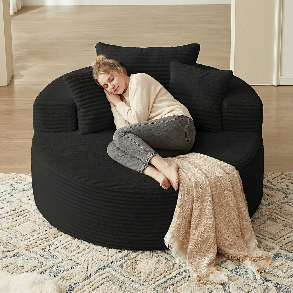 55 oversized round lounge chair boneless couch living room - Temu