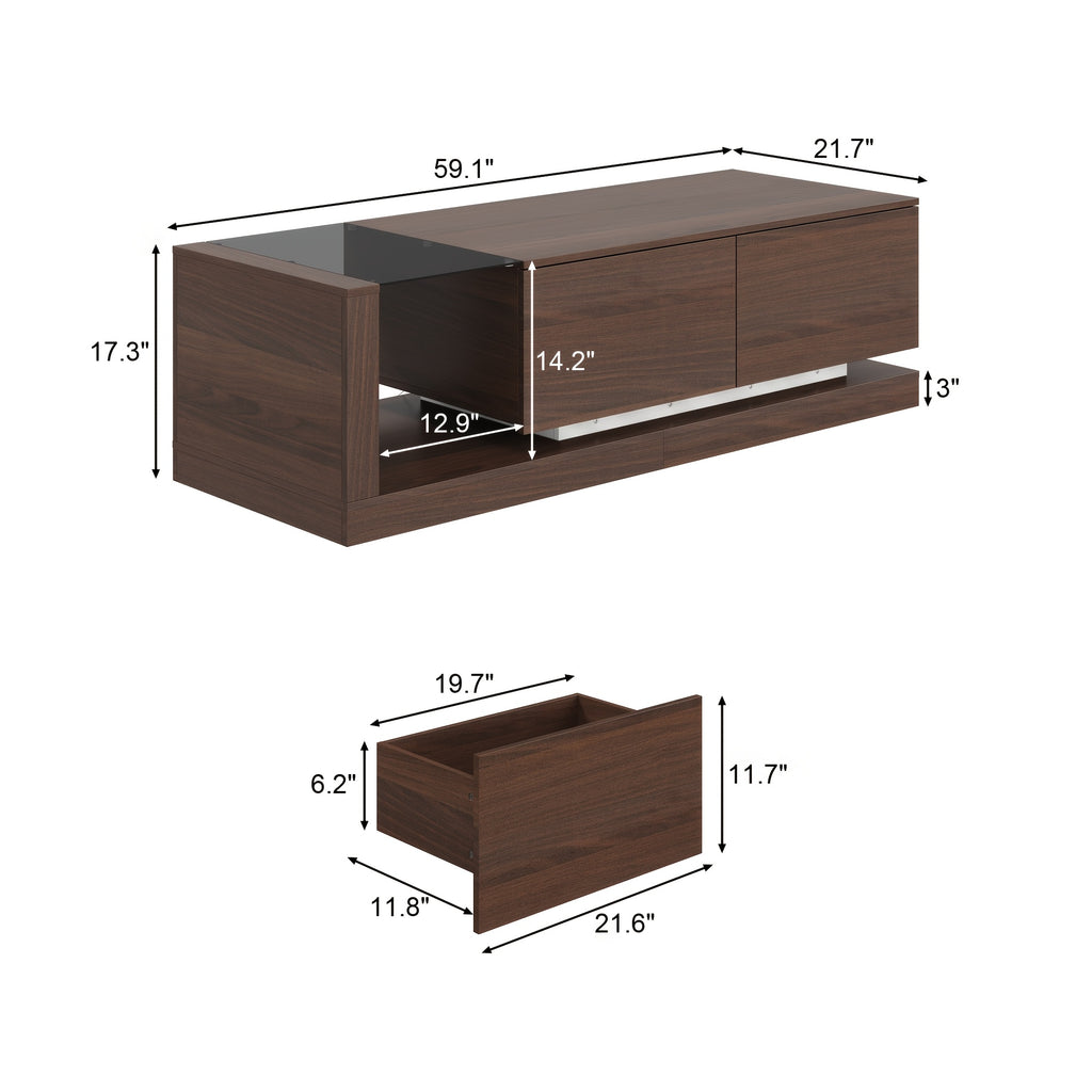 59 1 w modern coffee table adjustable led lights center - Temu