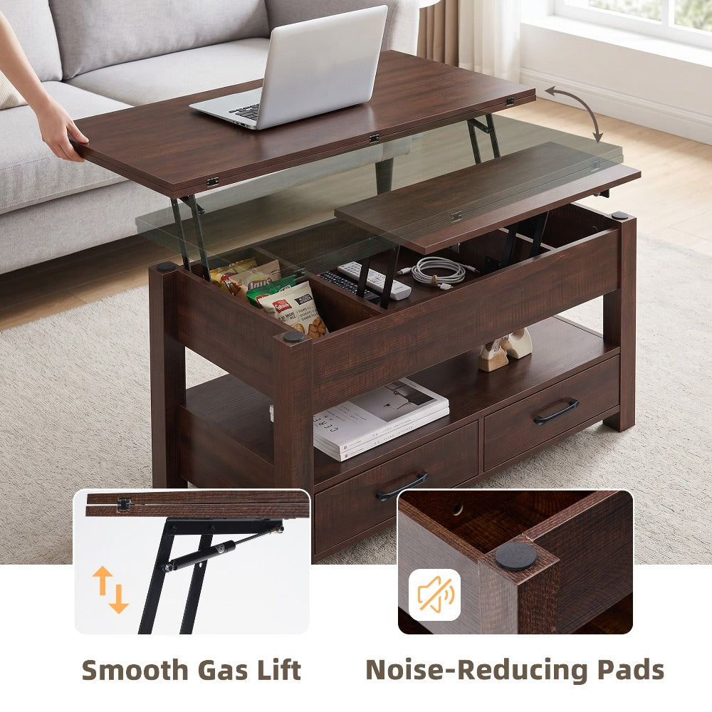lift top coffee table convertible coffee table drawers - Temu
