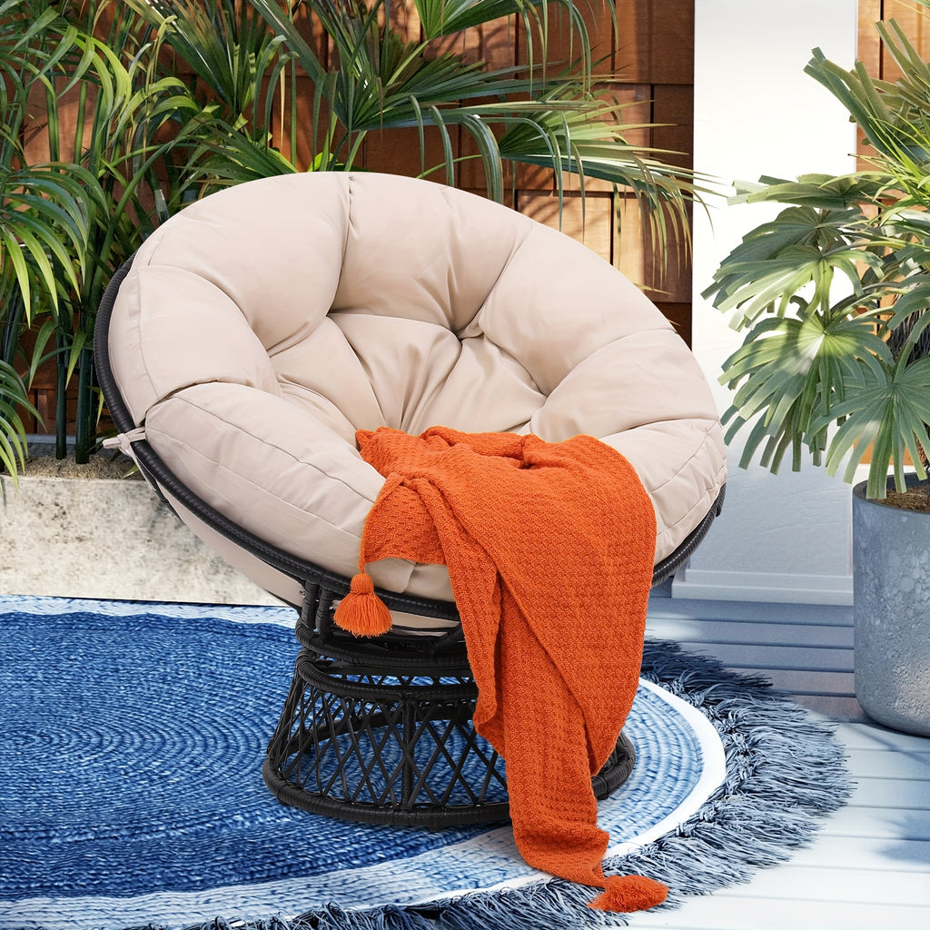 37 wicker papasan circle chair 360 swivel outdoor furniture - Temu
