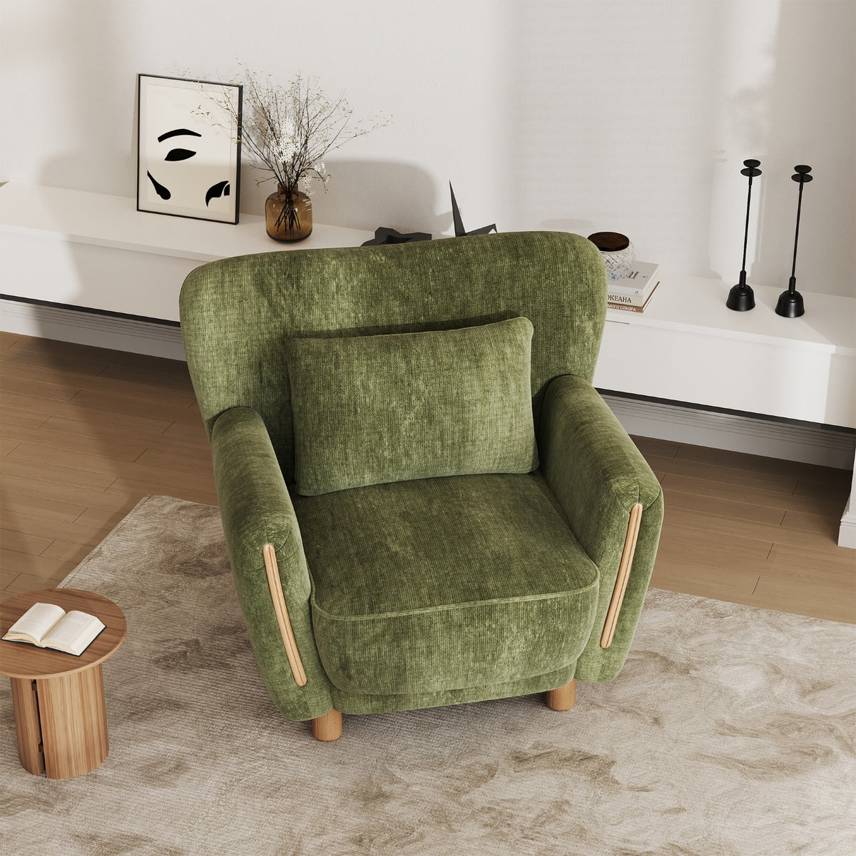 35 low profile wood accent chair backrest wingback lounge - Temu