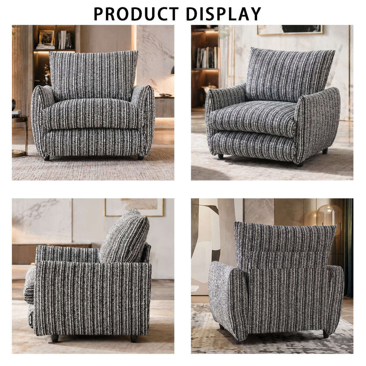 oversized accent chair comfy upholstered   century - Temu