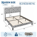 upholstered bed frame botanical floral print platform bed - Temu