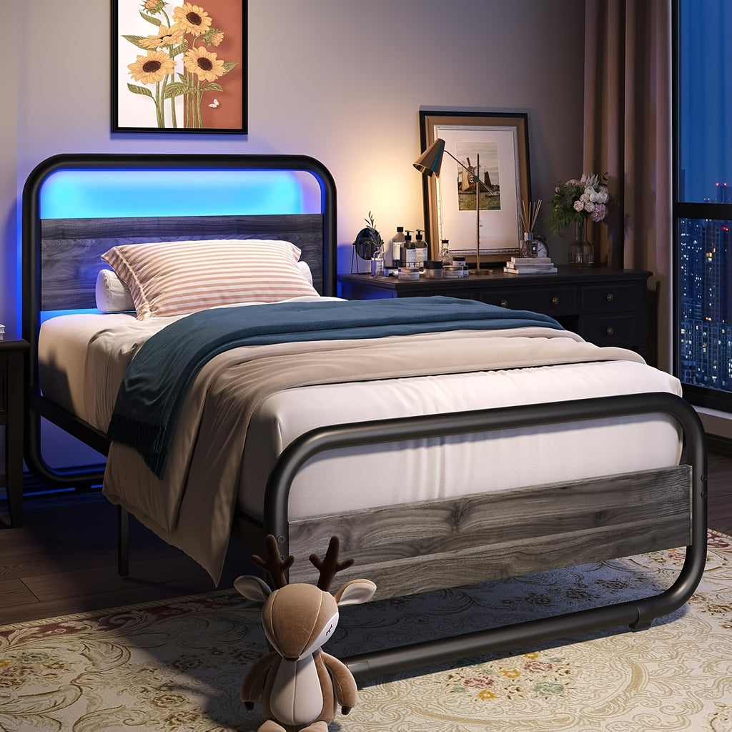 twin full queen king size   grey white bed frame - Temu