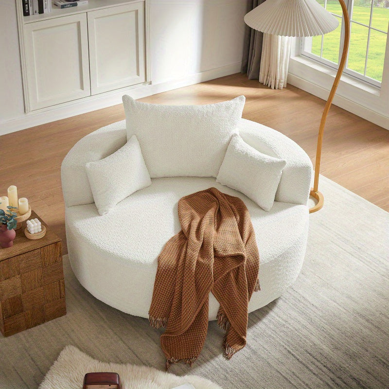 54 360 swivel   accent chair 3 pillows round sofa chair - Temu