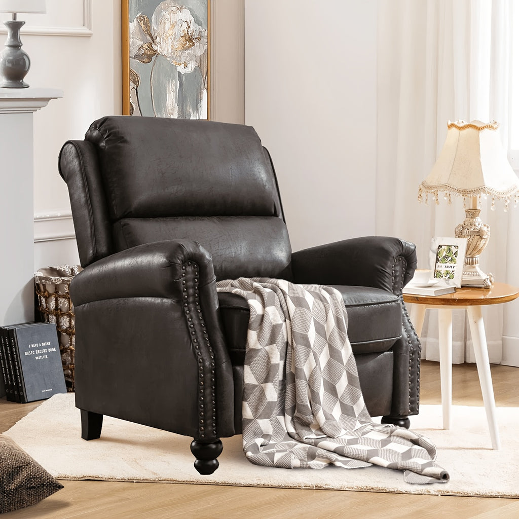 recliner chair faux leather armchair push back - Temu