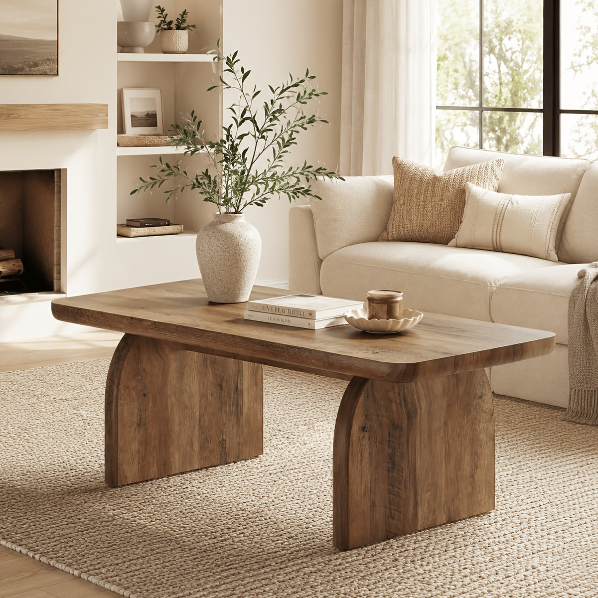 rustic wood   table rectangular living room - Temu