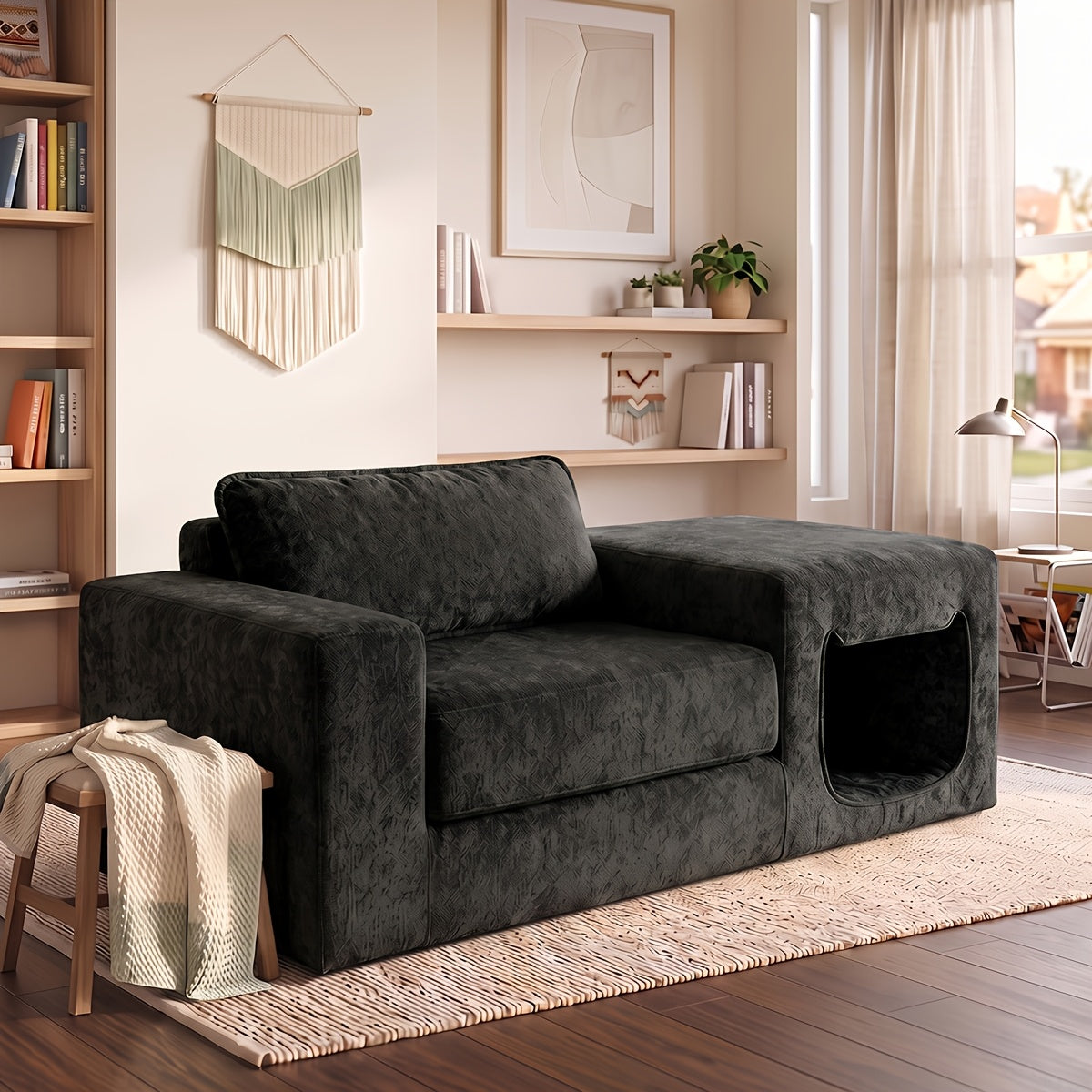 in one sofa humans pets chenille fabric single seater lounge - Temu