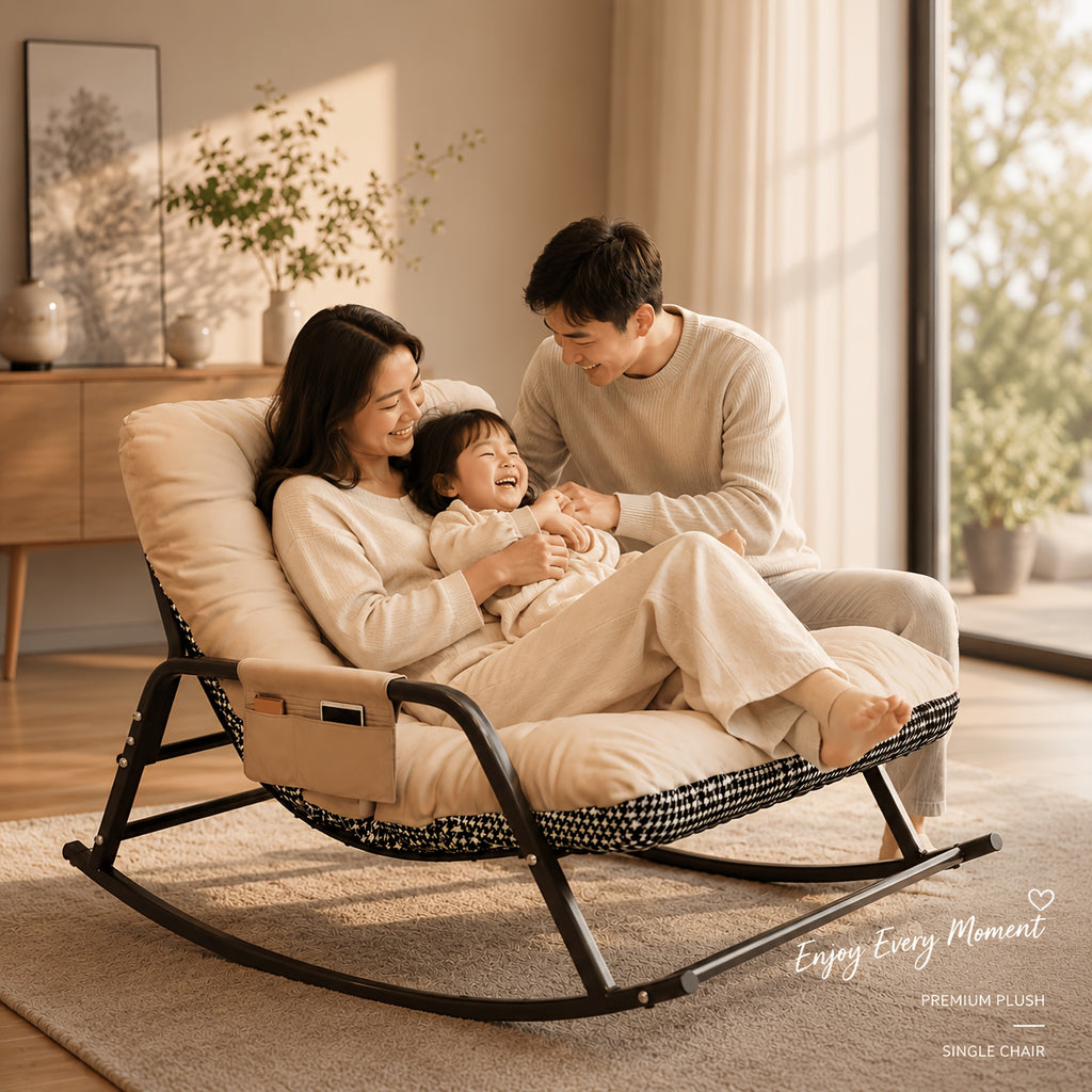 lazy rocking lounge chair soft padded recliner rocker chair - Temu