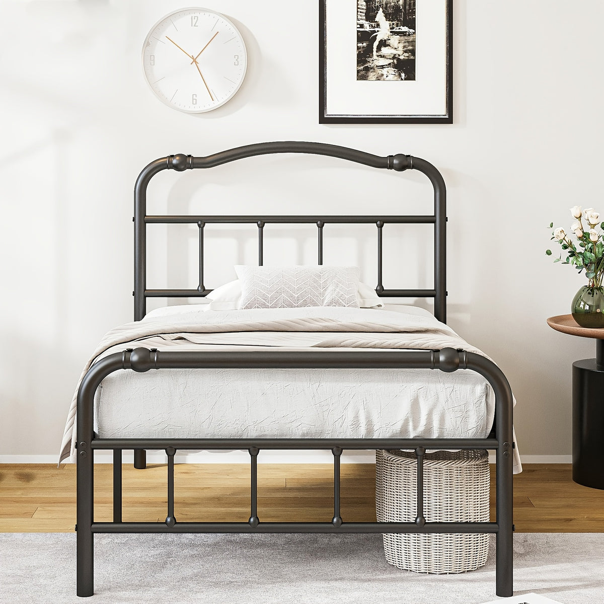 bed frame headboard footboard vintage style steel - Temu