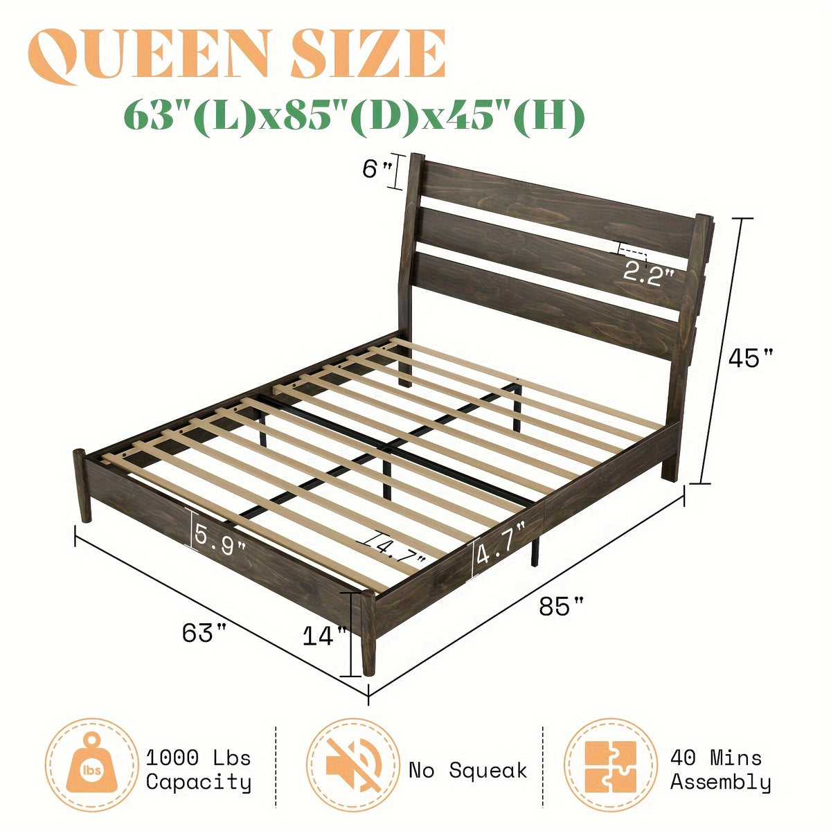 solid wood bed frame   century platform bed reclining - Temu