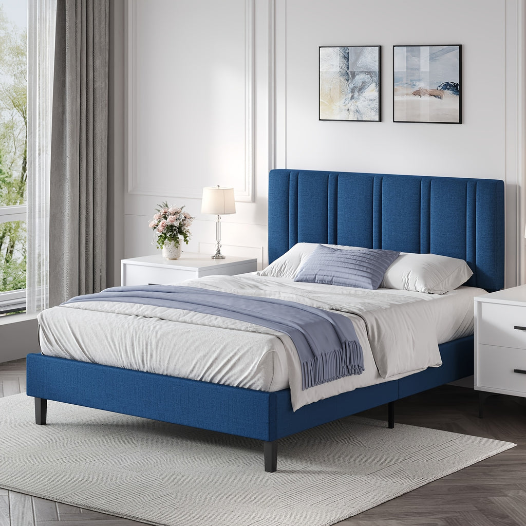twin full queen size bed frame headboard sturdy wooden - Temu