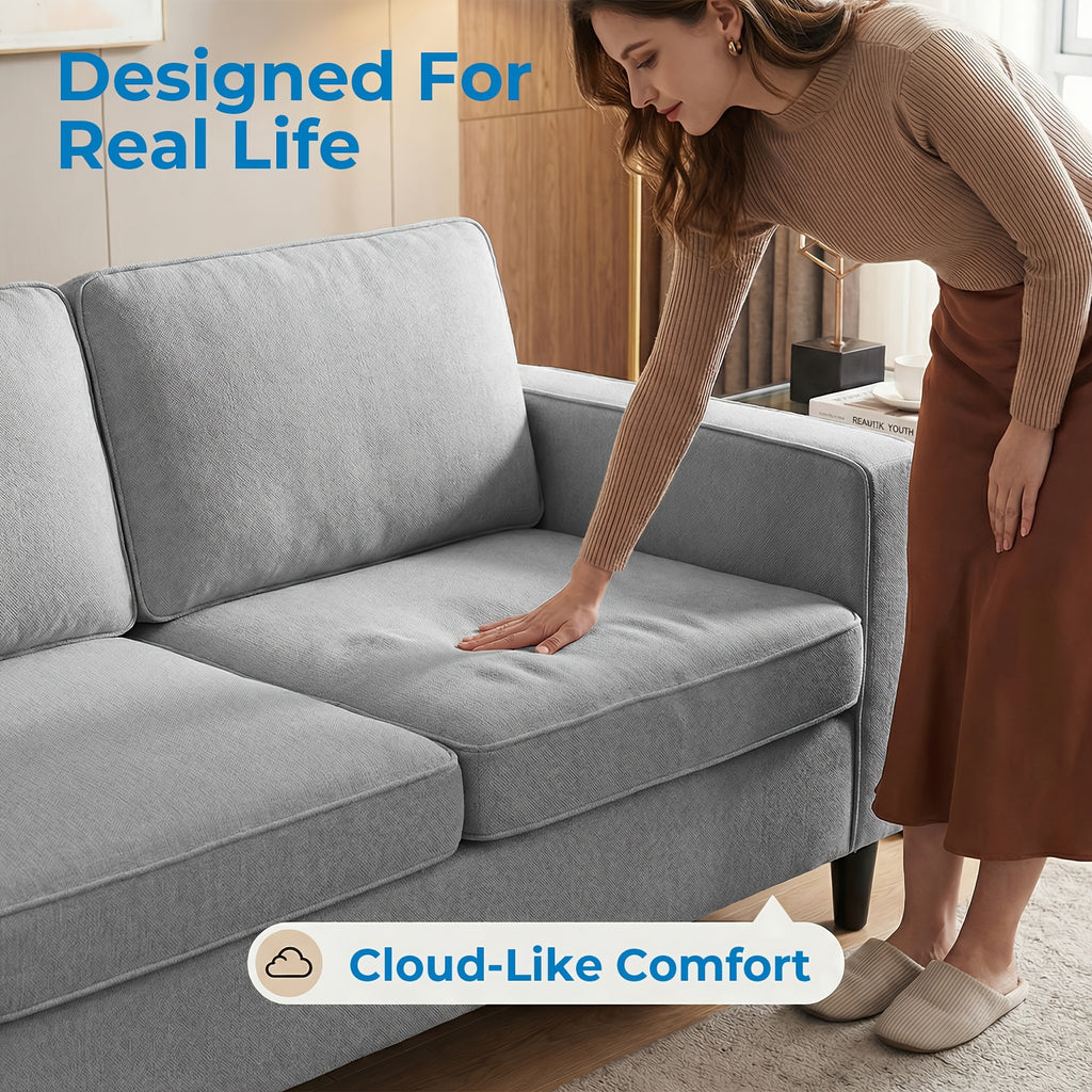 78 inch 198 1cm convertible sectional sofa linen l shaped - Temu