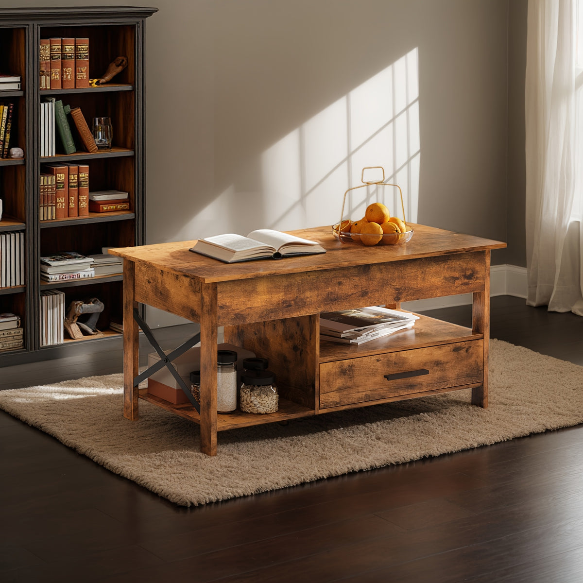 adjustable lift top coffee table storage drawers hidden - Temu